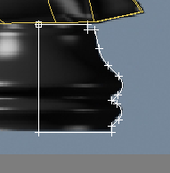 La cage de splines épouse maintenant parfaitement la moitié droite de la base du cavalier