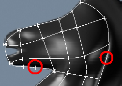 Supprimez un ou plusieurs sommets lorsqu'une des faces de la cage de spline possède plus de 3 ou 4 sommets.