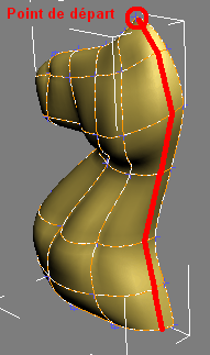 Créer une ligne de point allant du haut jusqu'au bas de la crinière donc pas totalement sur le bord de la cage de splines