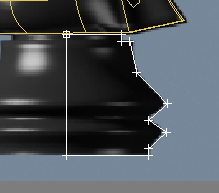 La cage de spline est calquée sur la moitié droite de la base du cavalier