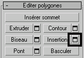 Bouton paramètre de l'option Insertion (à gauche de cette dernière)