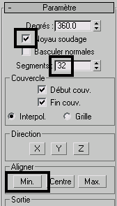 Paramètre de l'outil Révolution